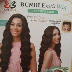 Bobbi Boss unprocessed Brazilian virgin Remy bundle hair full lace wig bnglwoc32
